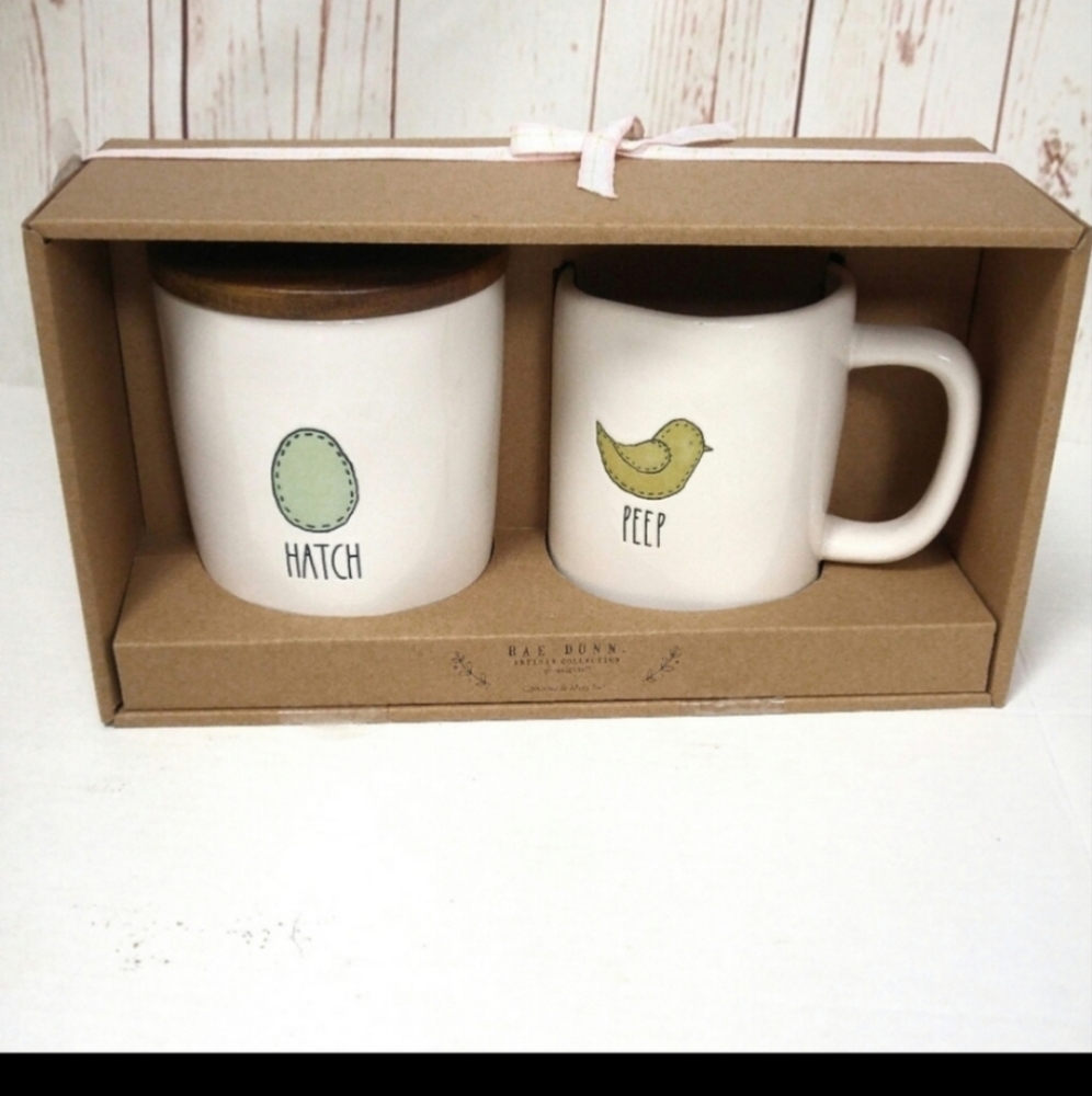 Rae Dunn Peep & Hatch Easter Kitchen Cup Cannister Set